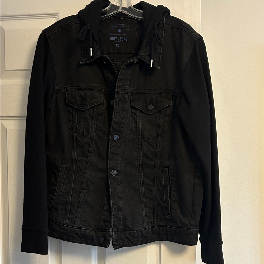 Only & Sons Men's Black Hooded Jacket